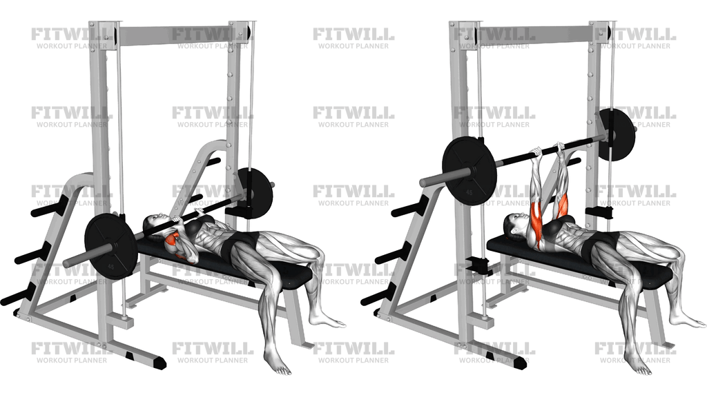 Smith Close Grip Bench Press
