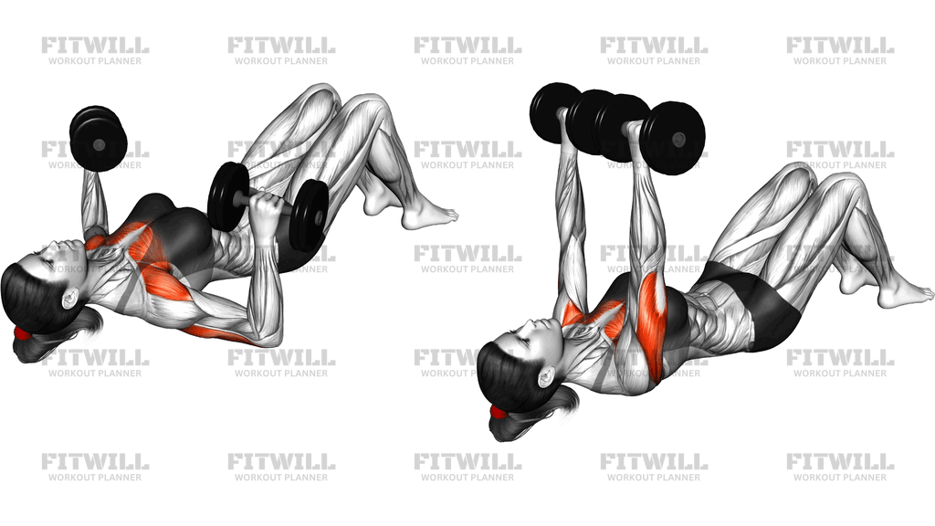 Dumbbell Lying On Floor Chest Press