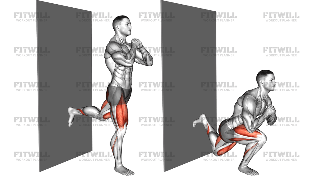 Split Squat Against Wall