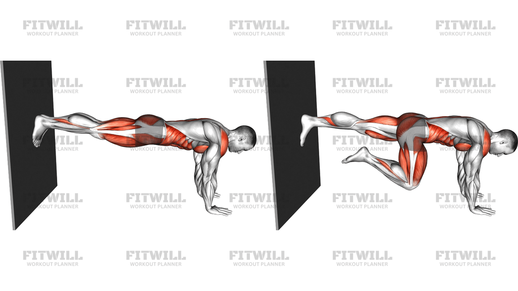 Mountain Climber Against Wall