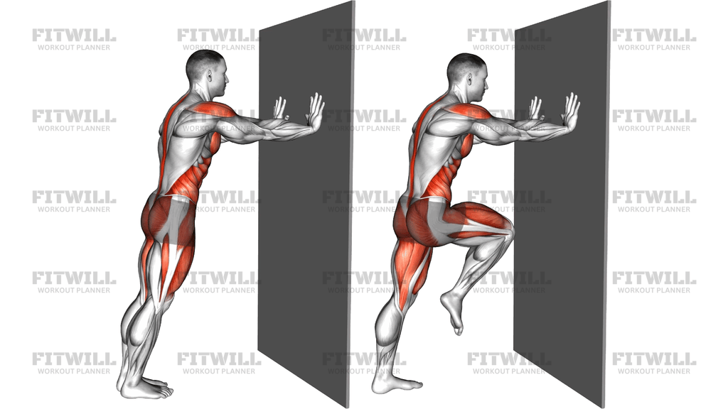 Cross Mountain Climber Against Wall