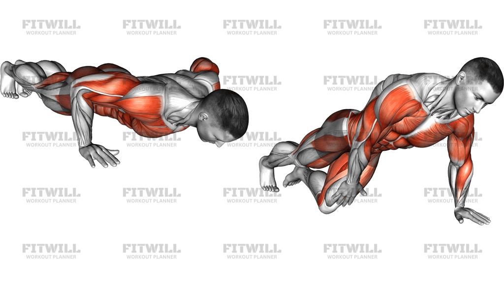 Rotational Push Up Knee Tap