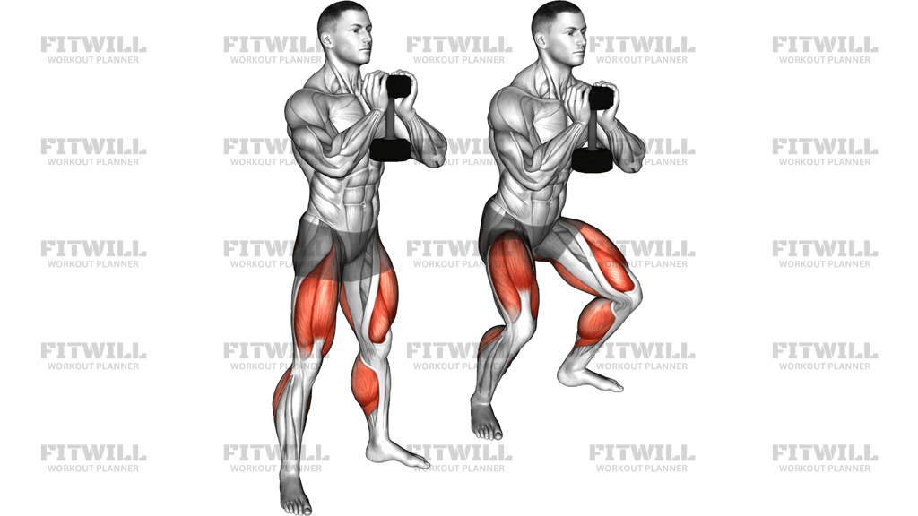Dumbbell Goblet Squat With Calf Raise