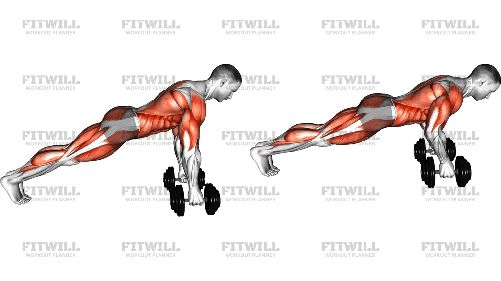Dumbbell Bear Crawl Push Up