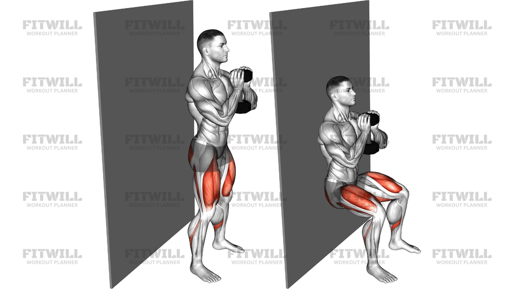 Dumbbell Goblet Wall Sit