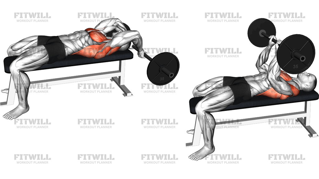 Barbell Bent Arm Pullover