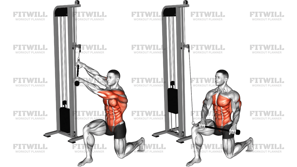 Cable Kneeling High Low Anti Rotation Chop