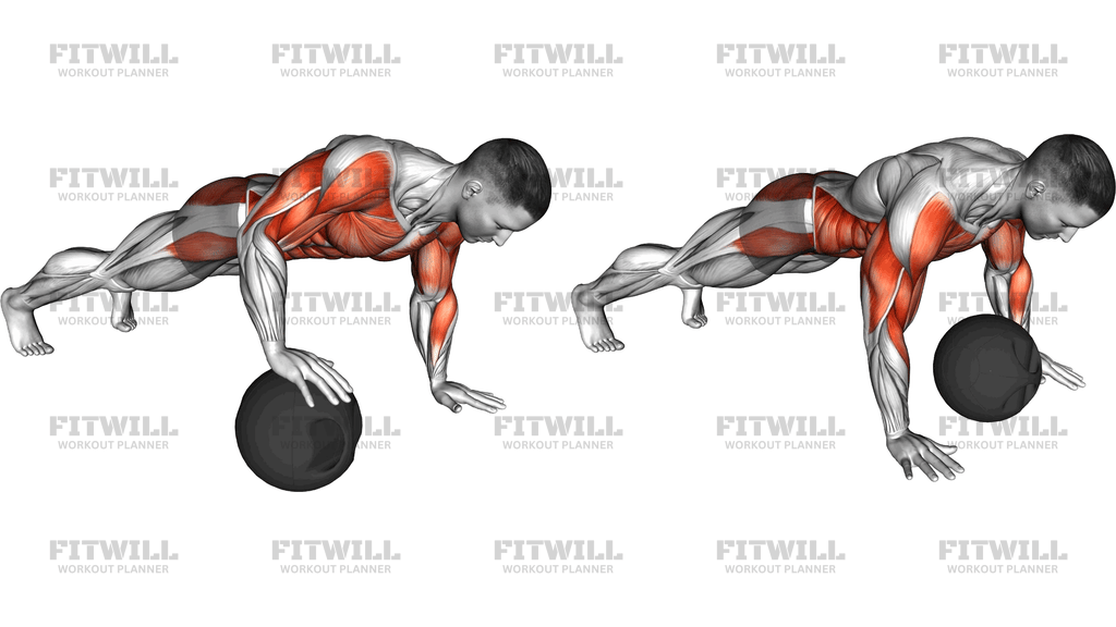 Medicine Ball Roll Plank