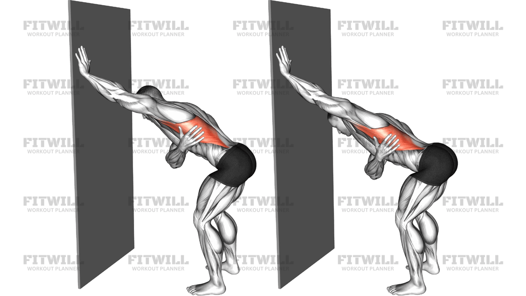 Single Arm Lat Stretch Against Wall