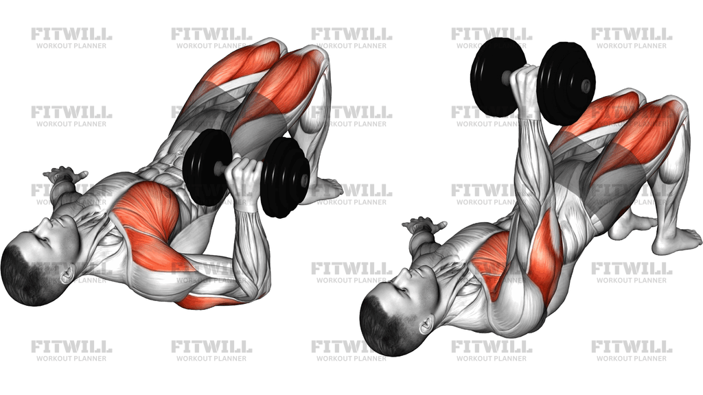 Dumbbell Glute Bridge Single Arm Chest Press