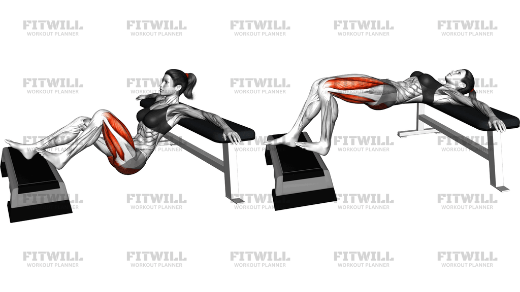 Elevated Staggered Leg Hip Thrust