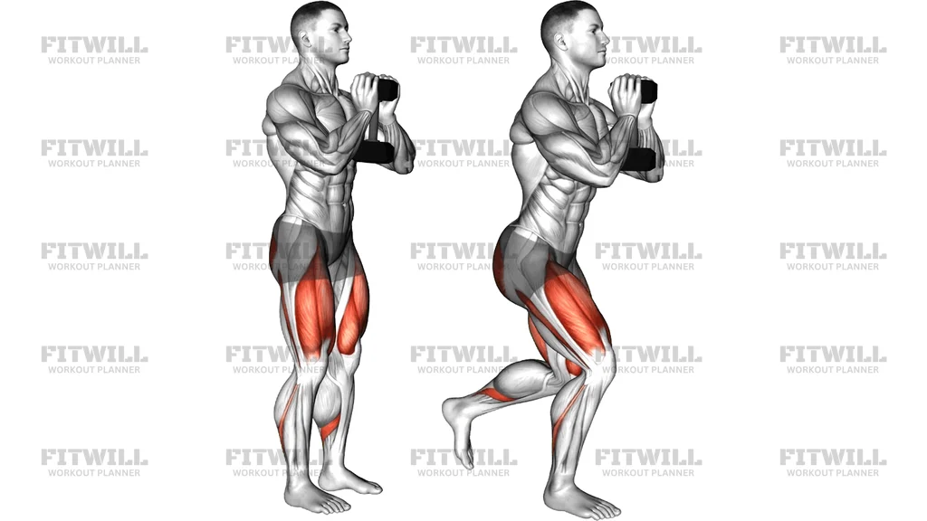 Dumbbell Goblet Walking Lunge