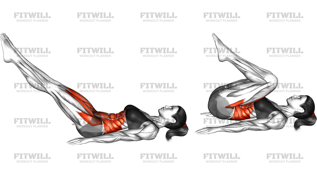 Lying Straight Leg Reverse Crunch