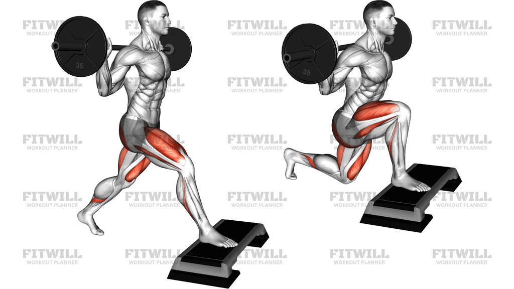 Barbell Split Squat Front Foot Elevanted