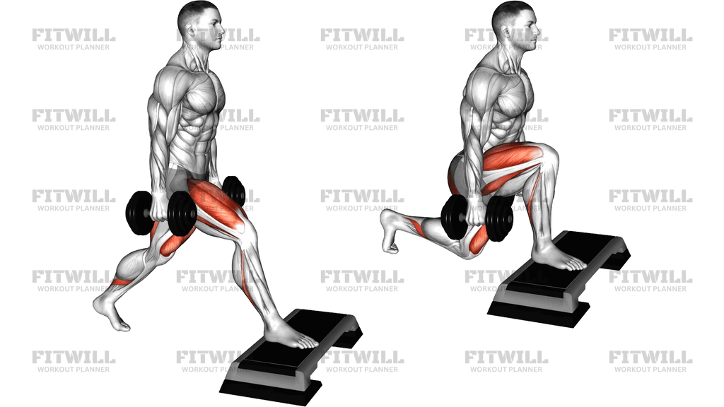 Dumbbell Split Squat Front Foot Elevanted