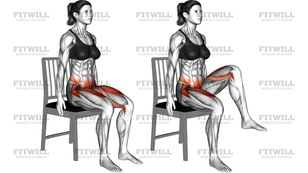 Sitting Knee Raise Hold On A Chair