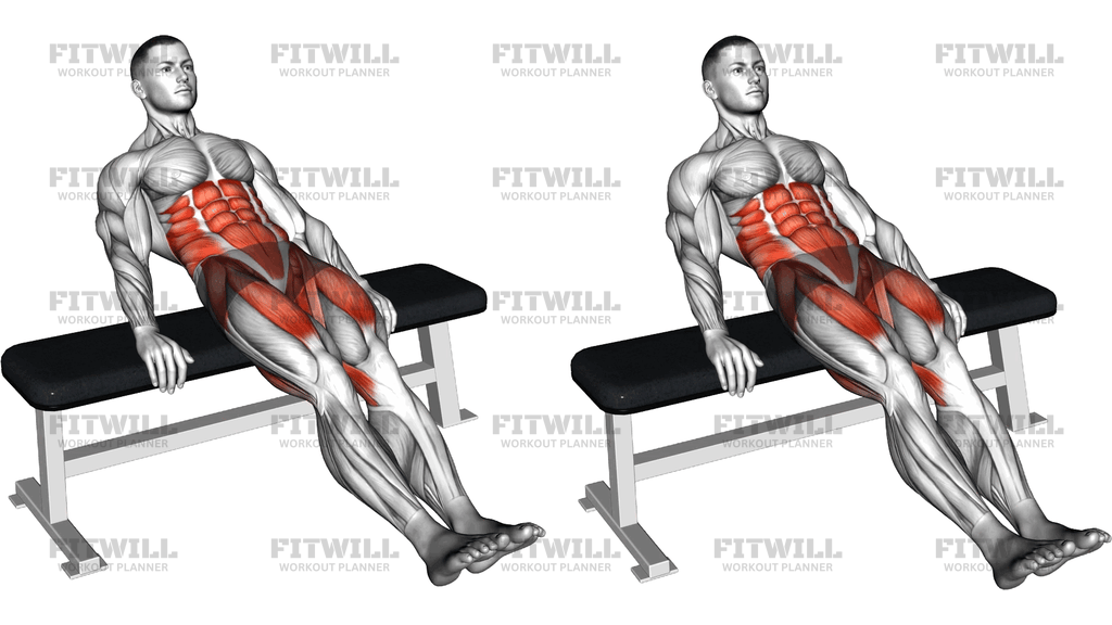 Seated Diagonal Knee Raise On Bench