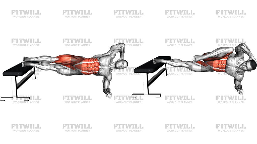 Elbow To Knee Decline Side Plank
