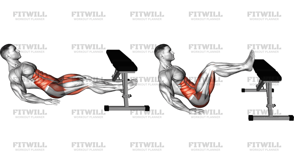Seated In Out Leg Raise Over Bench