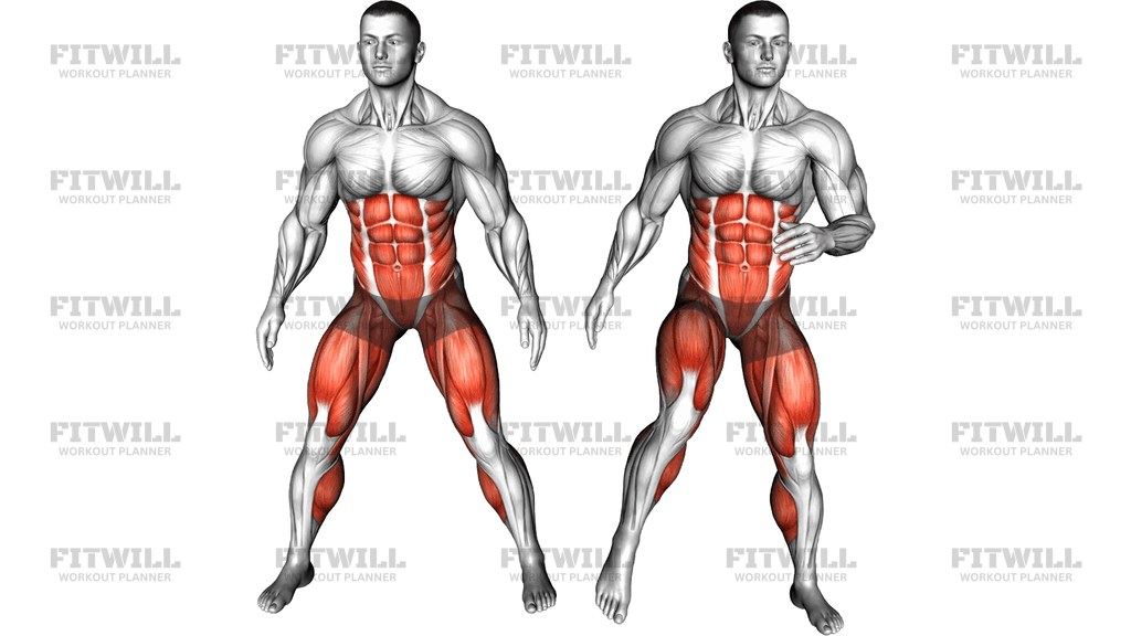 Lateral Shuffle Crunches