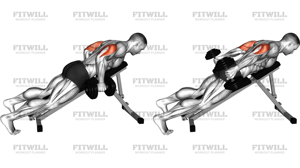 Dumbbell Incline Triceps Kickback