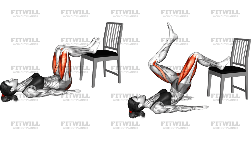 Glute Bridge Single Leg With Chair