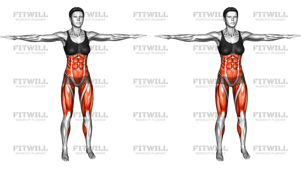 Standing Front Leg Lift Cross Toe Touches (Version)