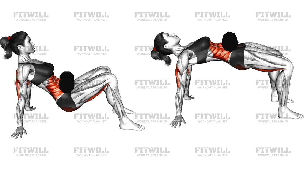 Weighted Dumbbell Table Top Bridge