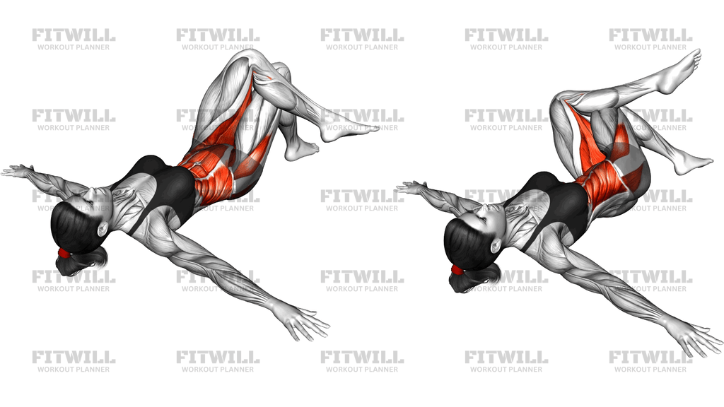 Lying Crossed Legs Pelvic Twist