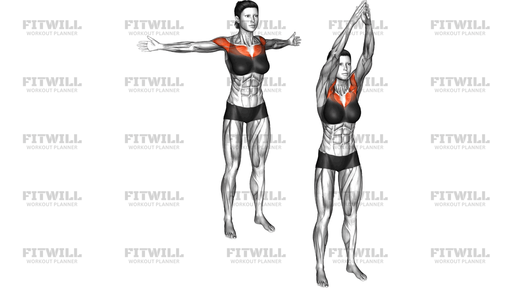 Bodyweight Standing Straight Arm Chest High Fly