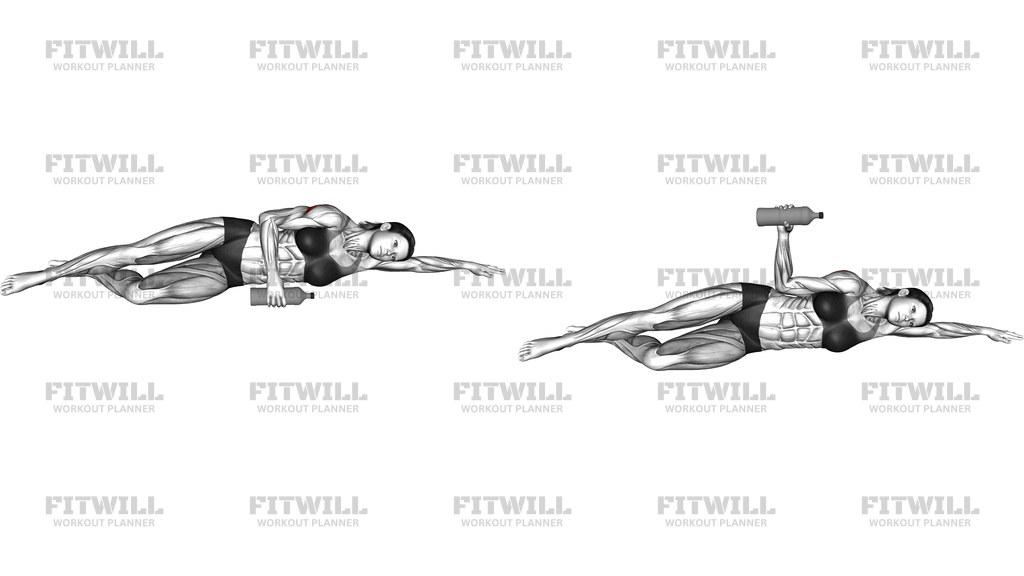 Weighted Bottle Side Lying Shoulder External Rotat