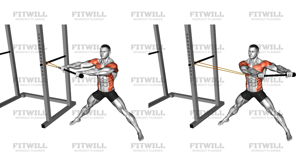 Resistance Band Wide Stance Anti Rotation Chop