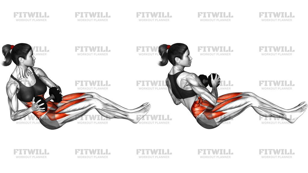 Dumbbell Russian Twist With Legs Floor Off
