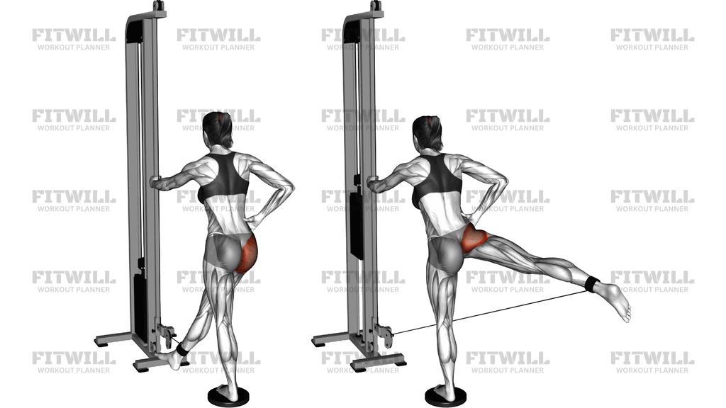 Cable Straight Leg Diagonal Kickback