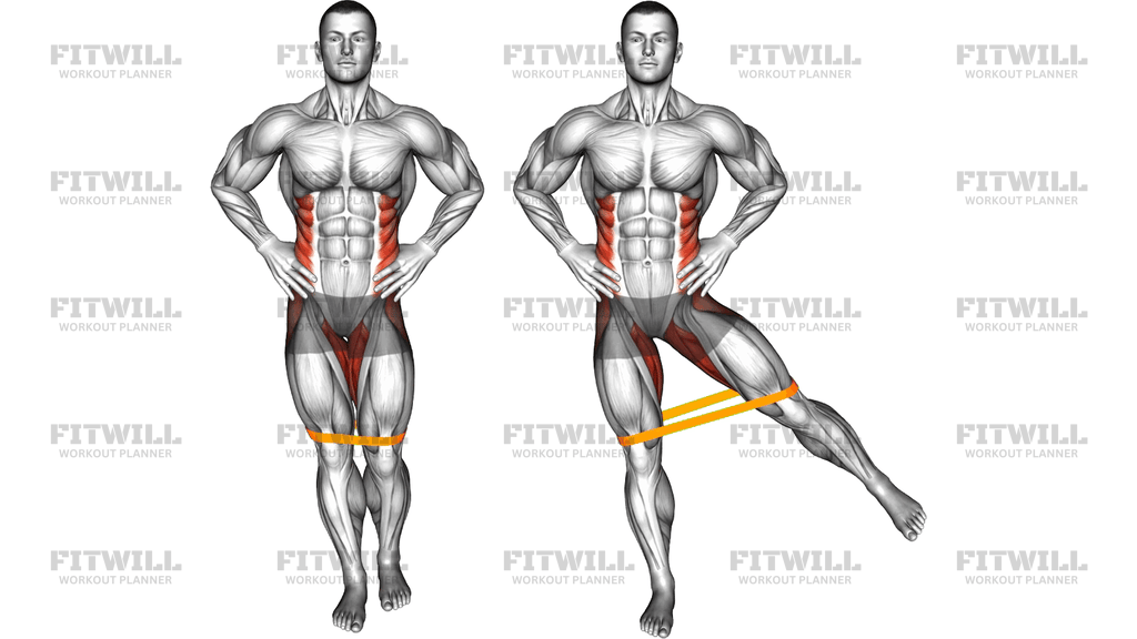 Resistance Band Standing Balance Hip Abduction