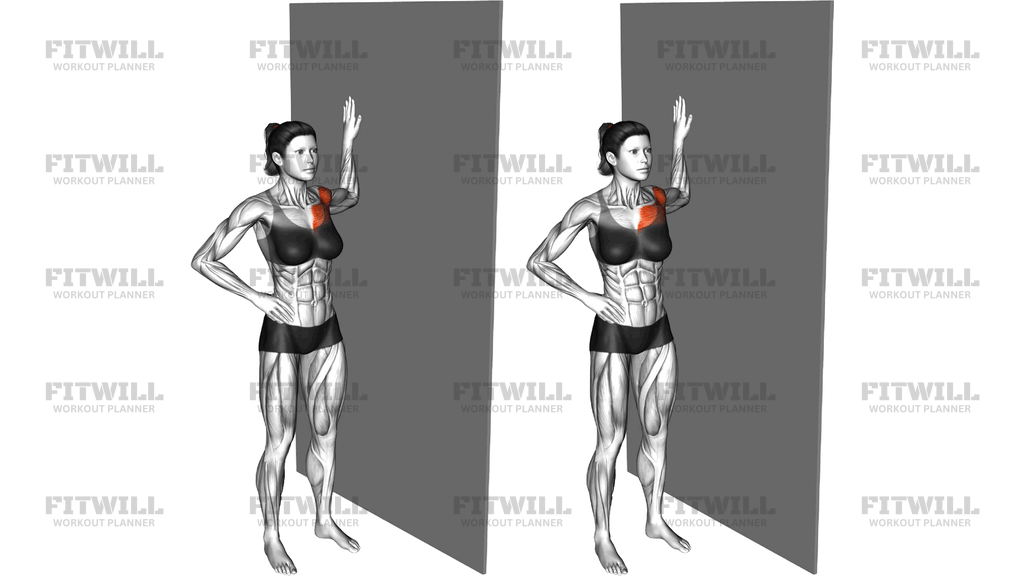 Standing Single Chest Stretch Against Wall