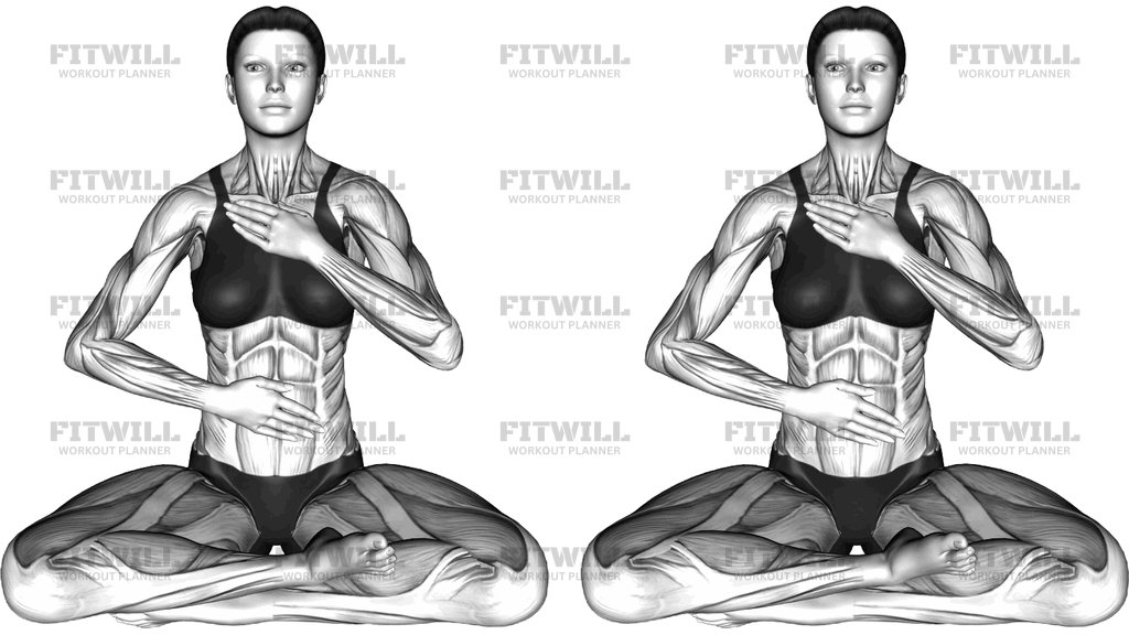 Easy Pose (Hands On Belly And Chest)