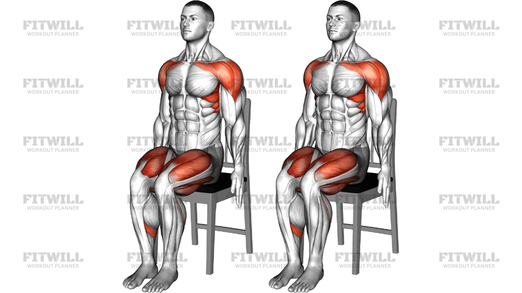 Sitting Stepout Hands Up On A Chair