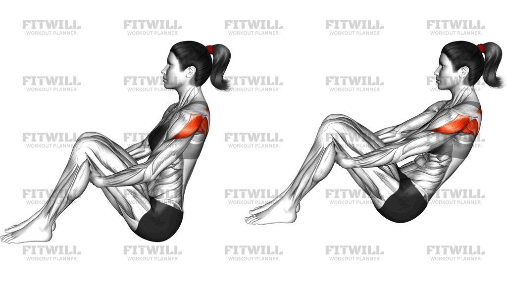 Seated Under Knee Crossed Arms Lean Back