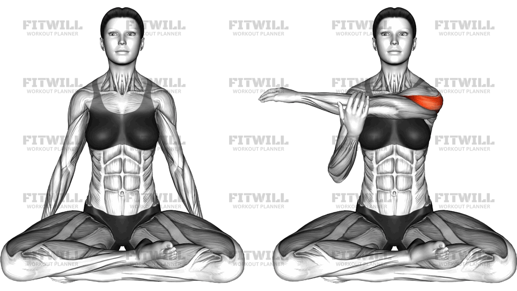 Seated Crossover Shoulders Stretch