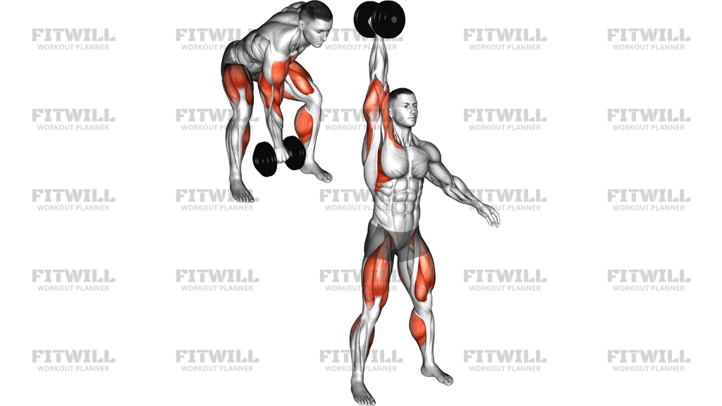Dumbbell Single Arm Clean And Press