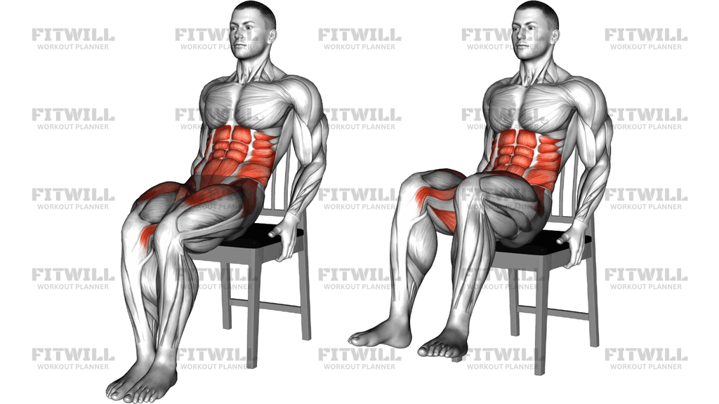 Seated Open Knee Leg Raise On A Chair