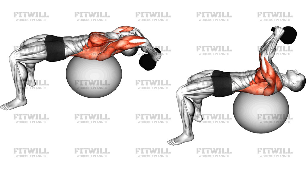 Kettlebell Pullover On Stability Ball