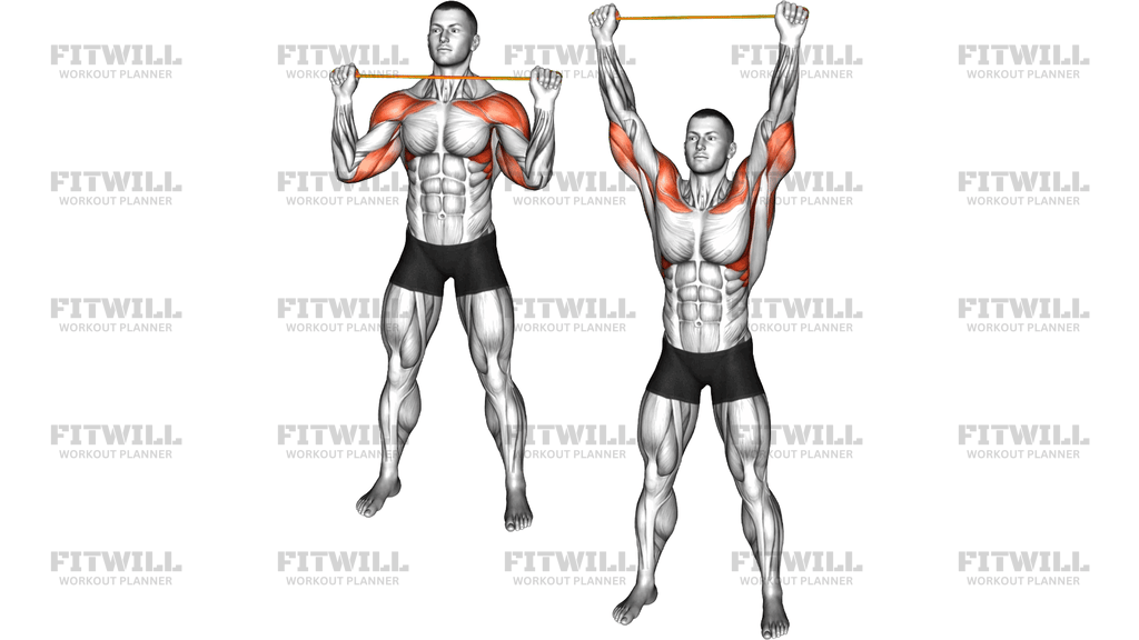 Resistance Band Overhead Shoulder Press (Version 2)