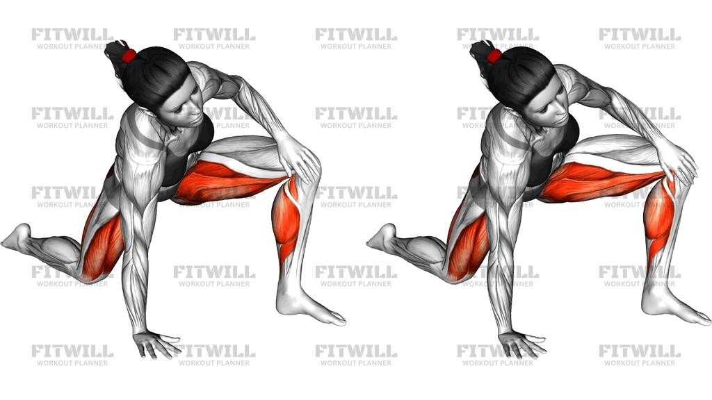 Apertura Dell'anca In Ginocchio Con Affondo In Avanti E Stretching Degli Ischiocrurali