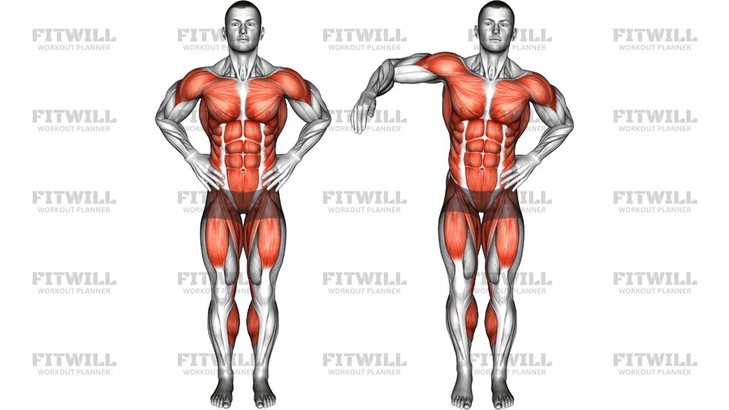 Side Step Overhead Swing Side Leg Raise