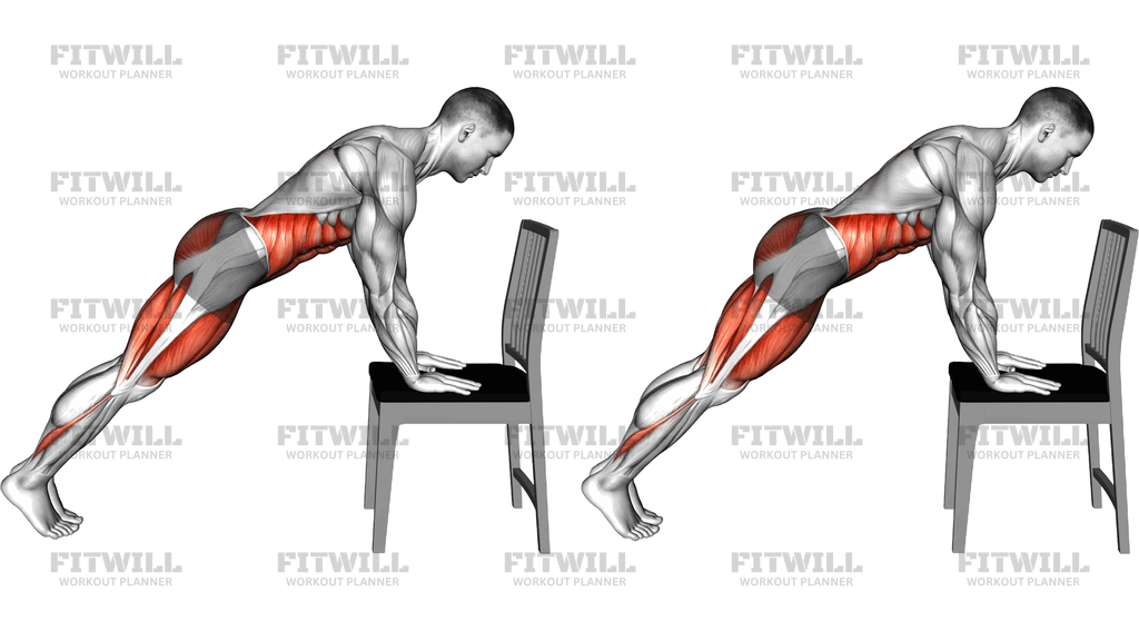 Elevated Mountain Climber With Hands On A Chair