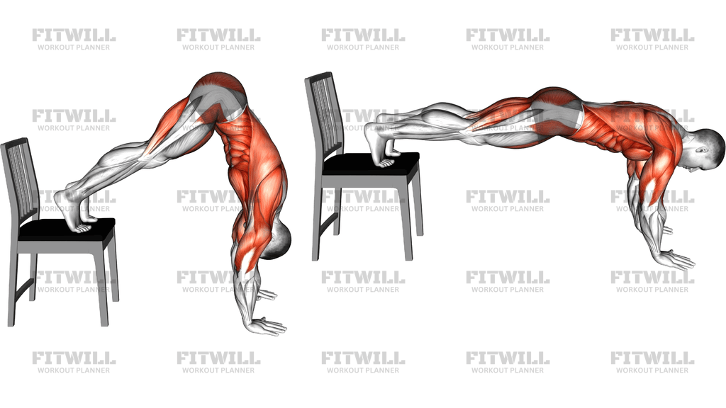 Elevated Plank Walkout With A Chair