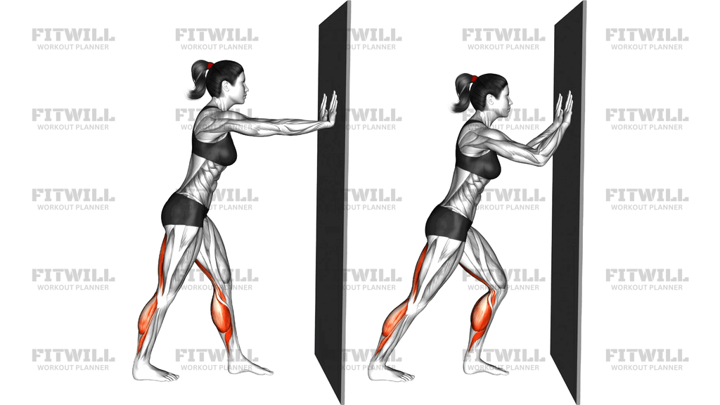 Standing Calf Stretch Against Wall