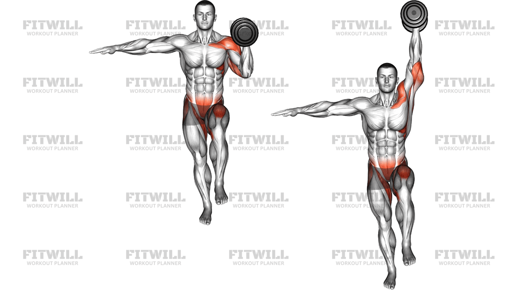 Dumbbell Single Leg Standing Shoulder Press